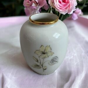 KPM KRISTER Germany Porcelain Vase Floral Multicolor Gold Trim Small Vintage 2.7